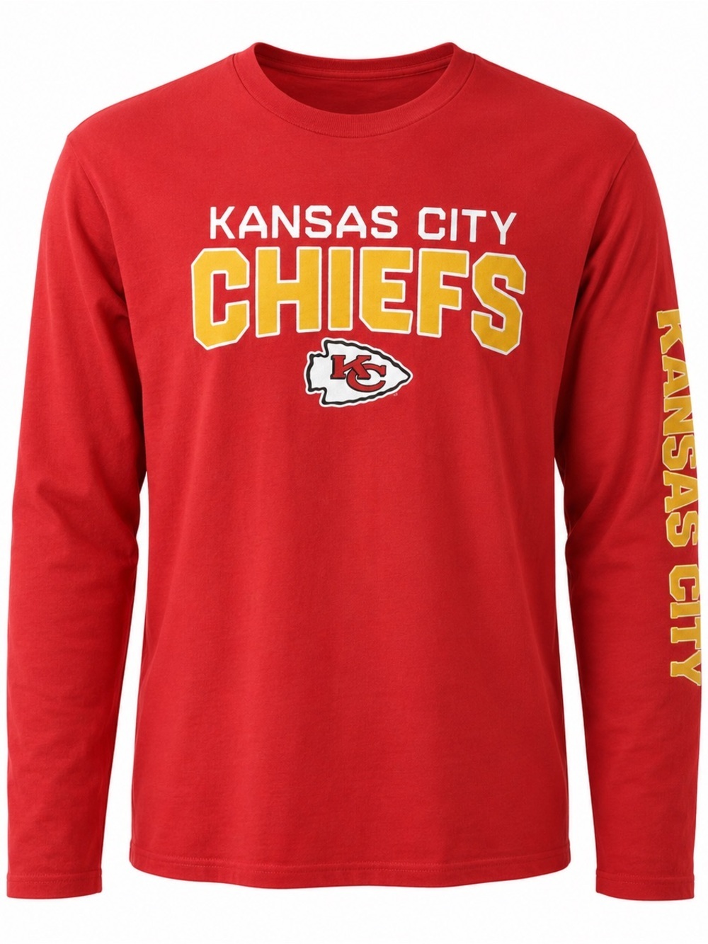 Kansas City Chiefs Long Sleeve Shirt Red Fanatics NFL Adult Large